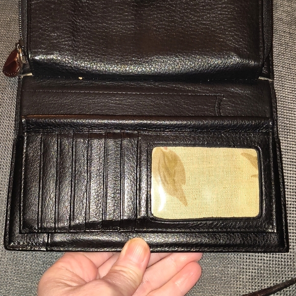 Brighton Black/Brown Croc Leather Crossbody Wallet Purse Authentic - Picture 8 of 14